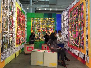 Artwork by Francisco Vidal on view at London gallery Tiwani Contemporary's booth in the Armory Focus: African Perspective section.