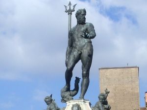 The Fountain of Neptune, by Jean de Boulogne, in Bologna, Italy.