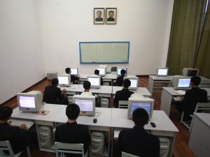 Children in computer class in Pyongyang, North Korea.