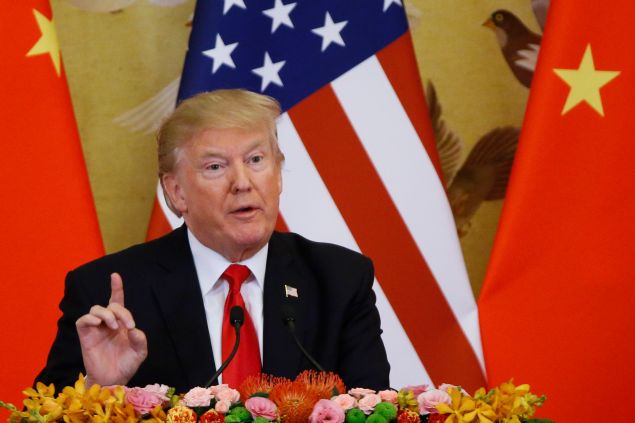 President Donald Trump on November 9, 2017 in Beijing, China.
