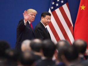 President Donald Trump and China's President Xi Jinping in Beijing on November 9, 2017.