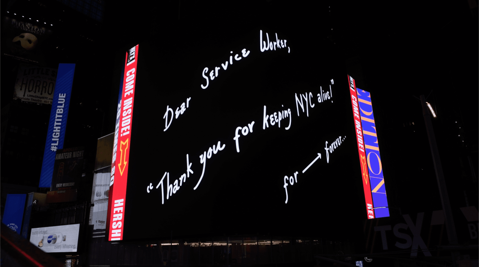 Massive Billboards Created by an Iconic Artist Will Thank NYC Service Workers