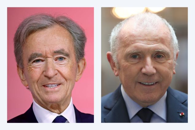 Side by side photos show Bernard and Francois in suit and tie.