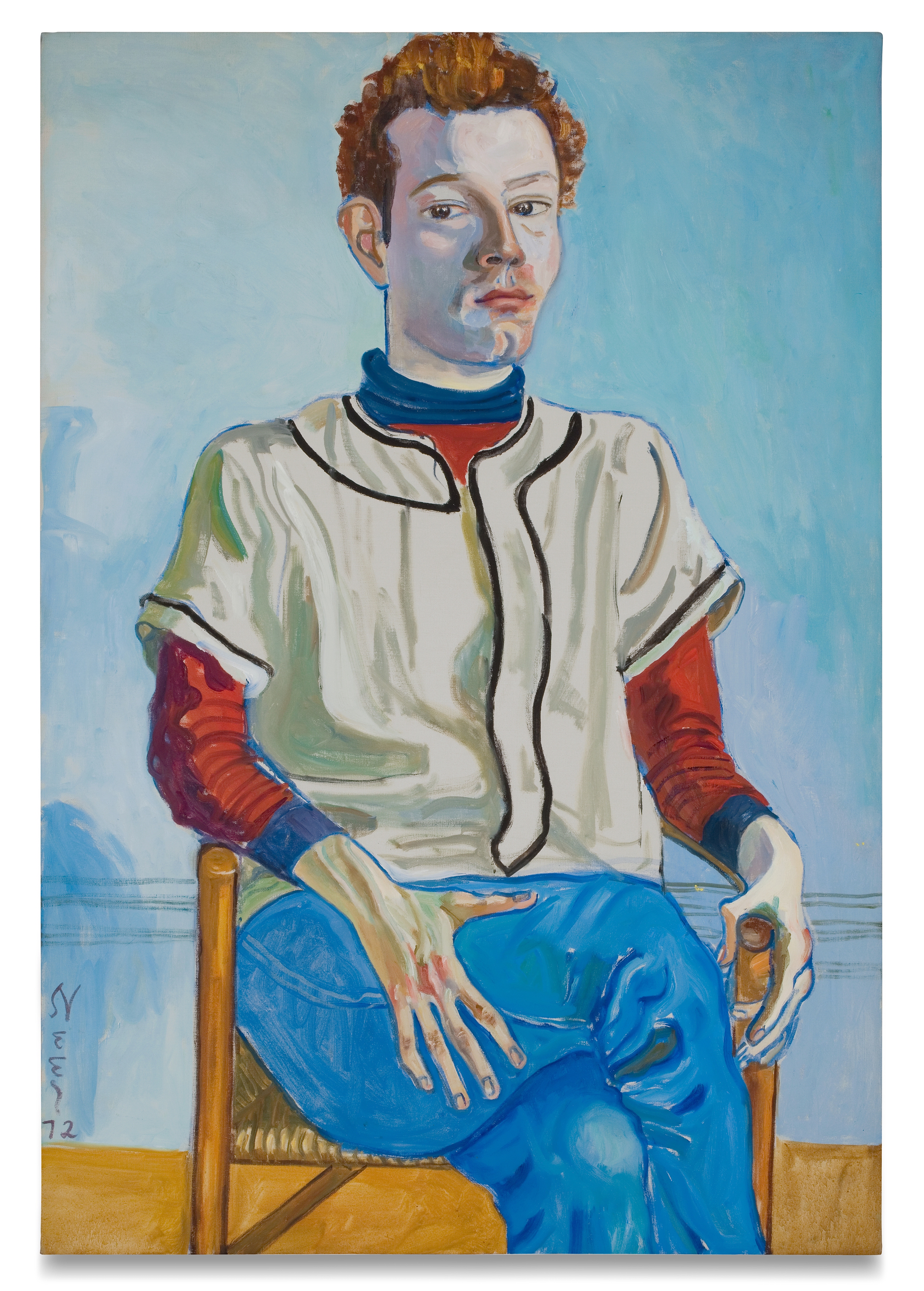 Oil portrait of man posing in chair