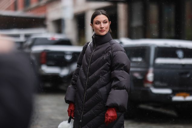 NEW YORK, NEW YORK - FEBRUARY 13: A Fashion Week guest is seen outside Khaite during New Yorker Fashion Week on February 13, 2022 in New York City. (Photo by Jeremy Moeller/Getty Images)